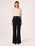 Pantaloni Blu con Bottoni Mariniére