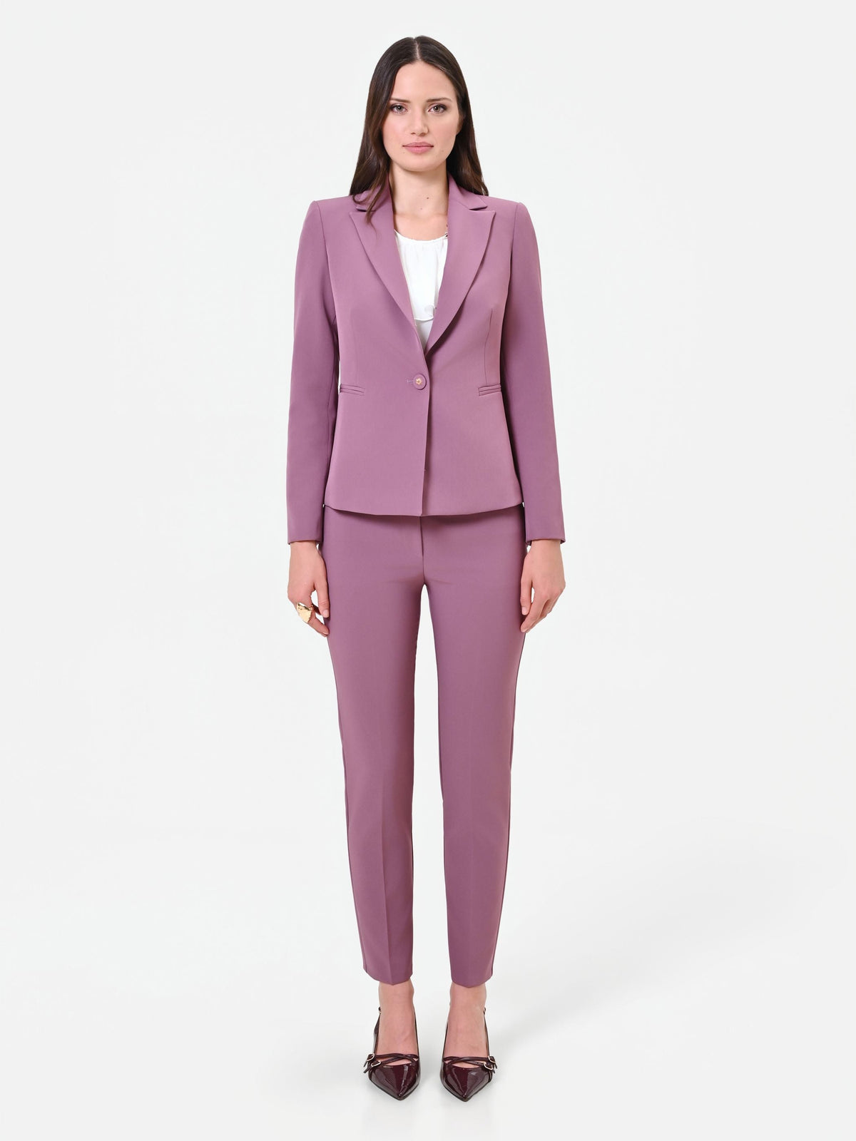 Giacca blazer monopetto rosa antico