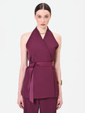 Gilet bordeaux rosso con cintura in vita