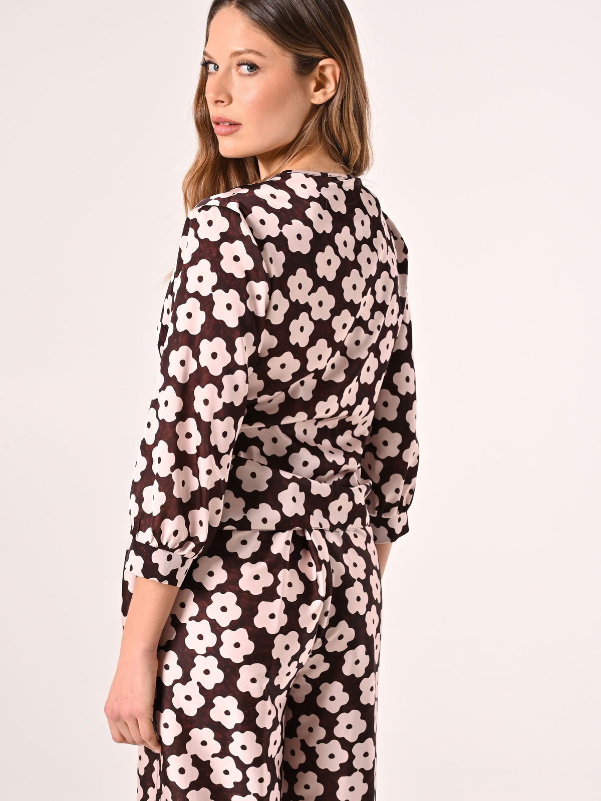 Blusa  stampa Fiori Rosa & Cioccolato