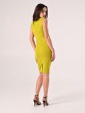 Tubino Lime  in Punto Milano con Drappeggio