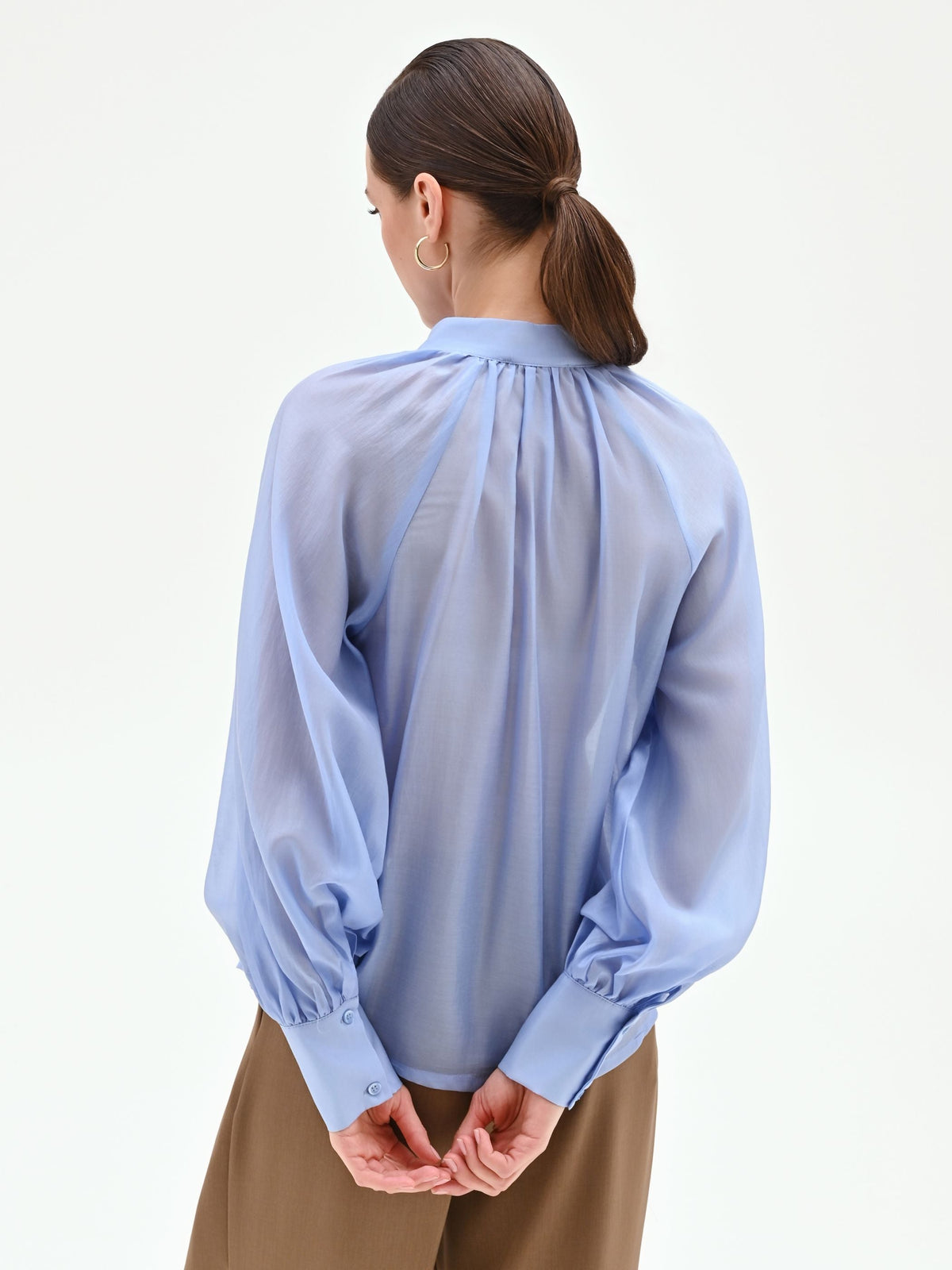 Camicia azzurro cielo in lyocell