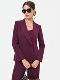 Giacca Studio doppiopetto gessata bordeaux rosso in crepe