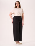 Pantaloni Curvy in Lino Viscosa Neri