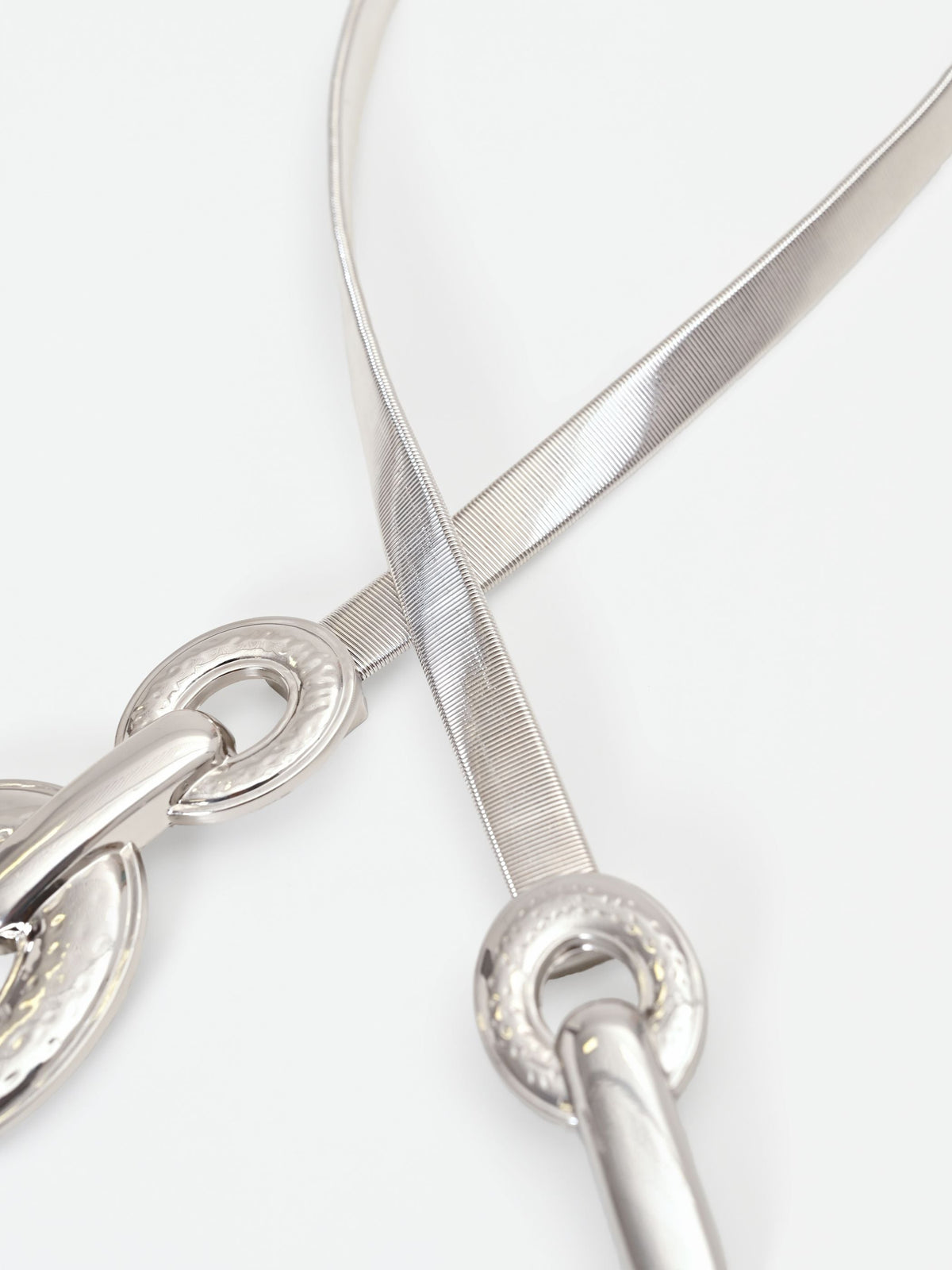 Cintura scultorea a molla argento