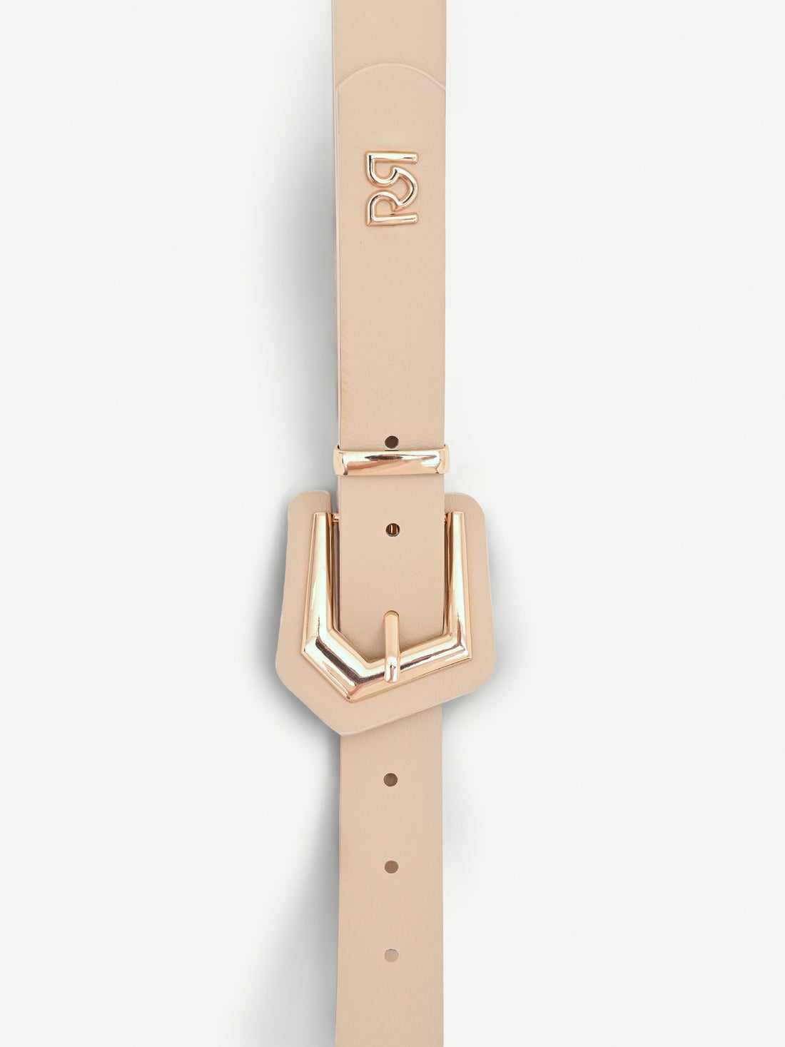 Cintura alta beige con fibbia squadrata