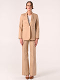 Giacca Beige Scuro in Cotone con Impunture a Contrasto