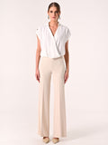 Pantaloni Beige Chiaro in Scuba mano Crepe