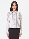 Camicia a righe bianco panna