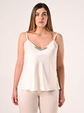 Top Curvy Bianco con Inserto Gioiello