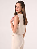 Gilet in Tessuto Tecnico Beige Chiaro