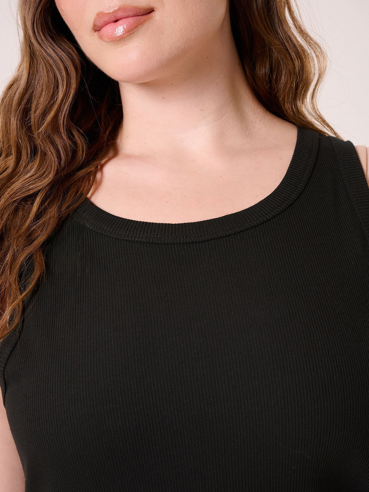 Abito Curvy in Cotone a Costine Nero