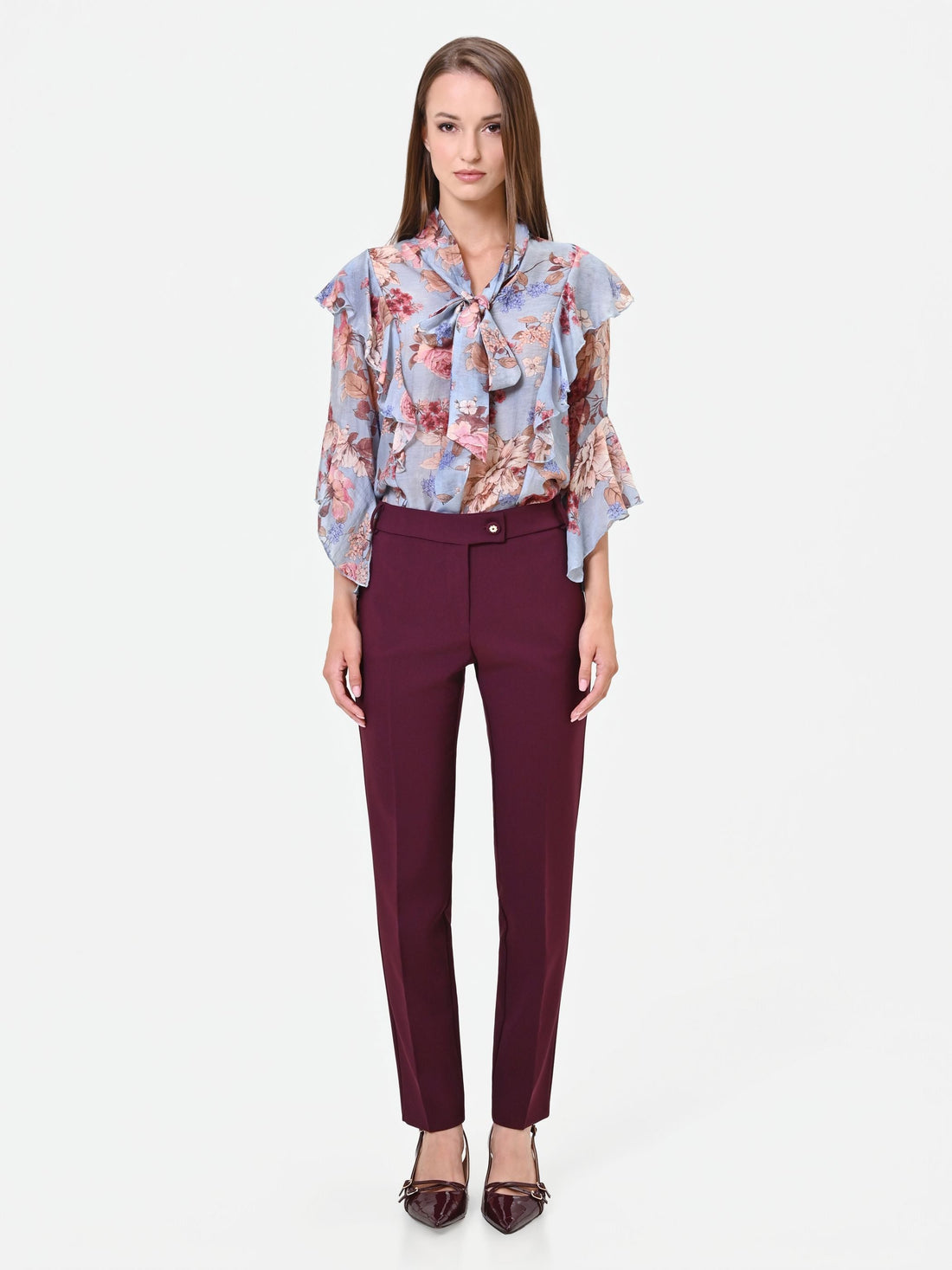 Pantalone a sigaretta bordeaux