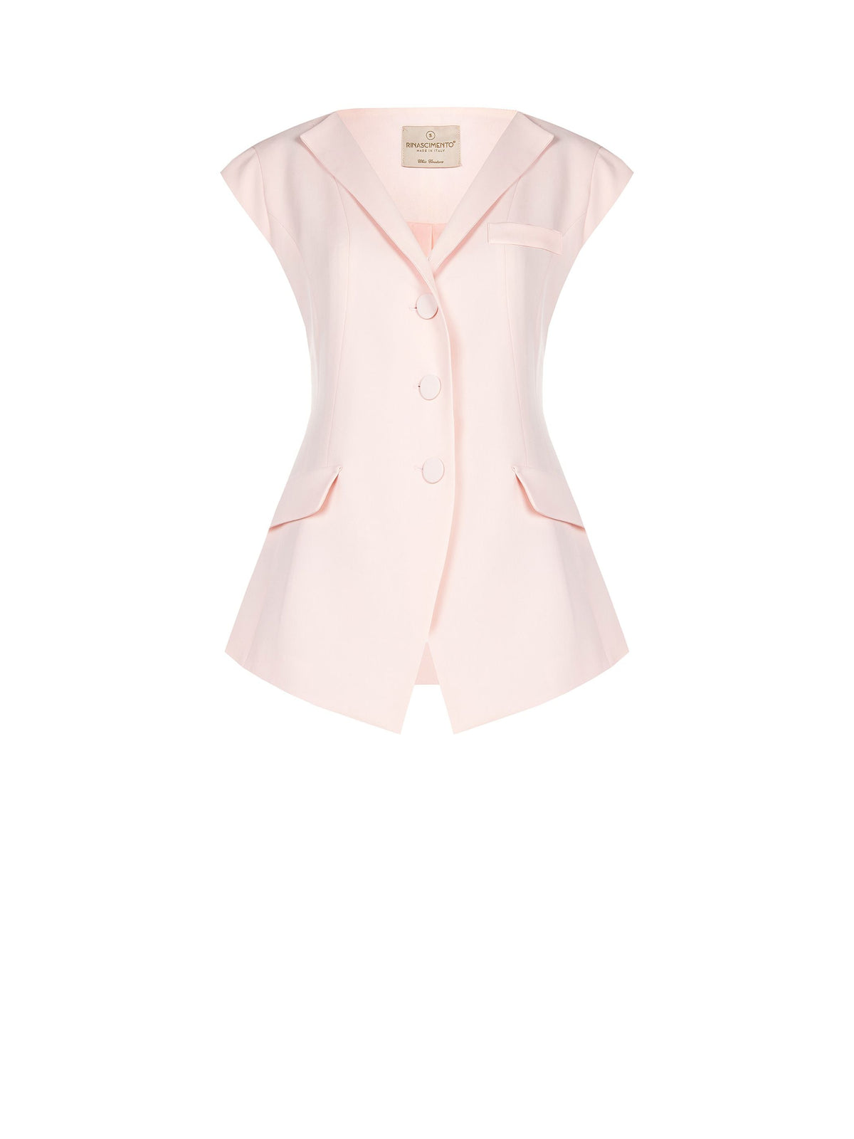 Gilet monopetto rosa pastello