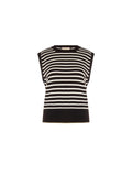 Top in maglia a righe marrone