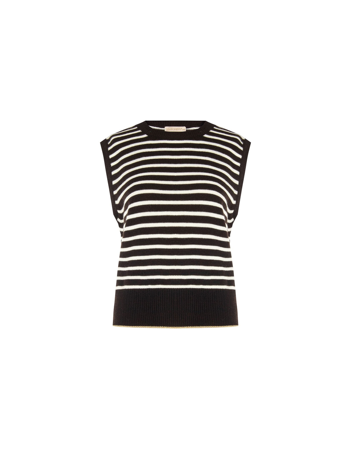Top in maglia a righe marrone