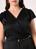 Abito Curvy in Raso Nero