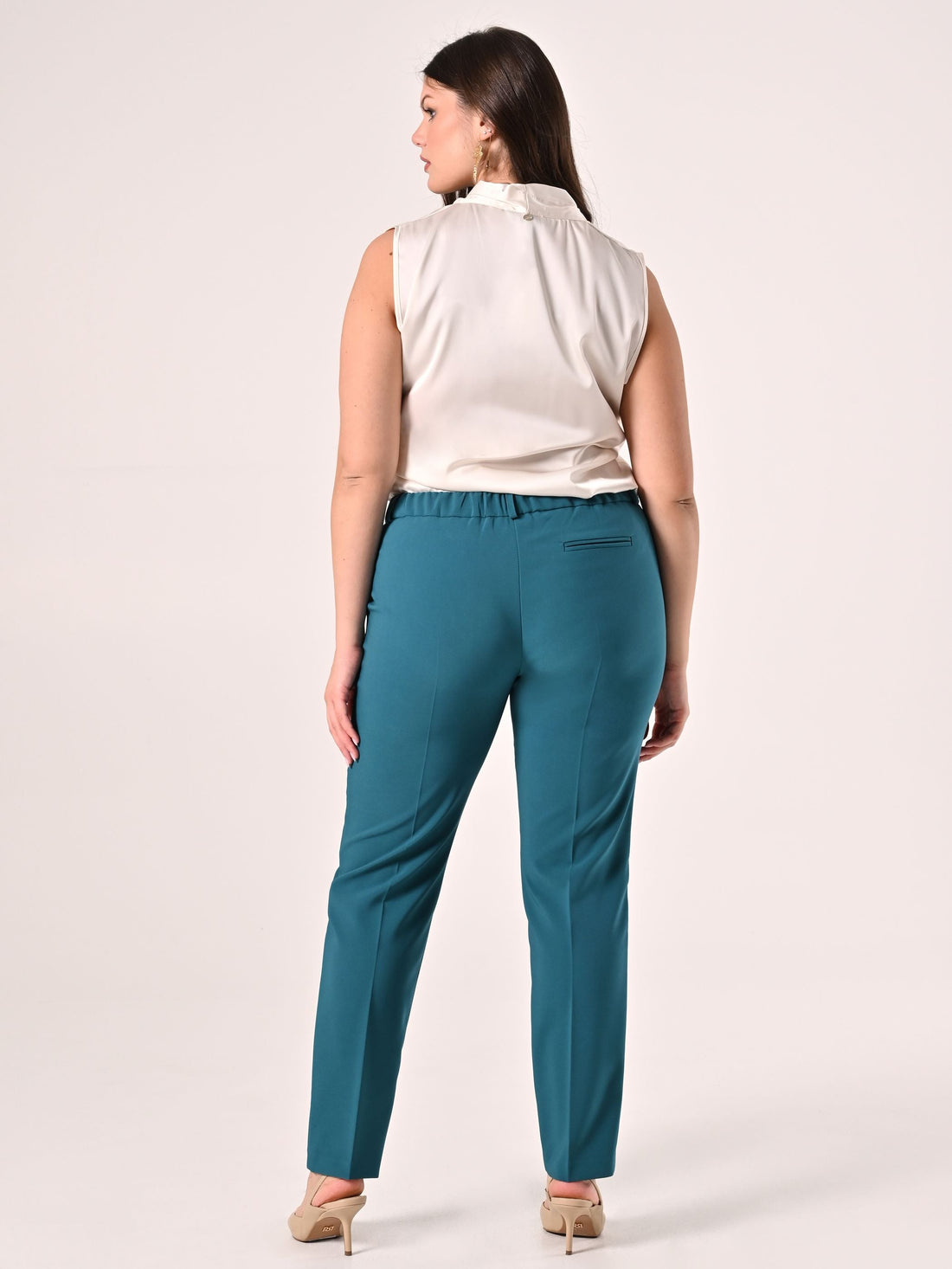Pantaloni Curvy Verde Reale