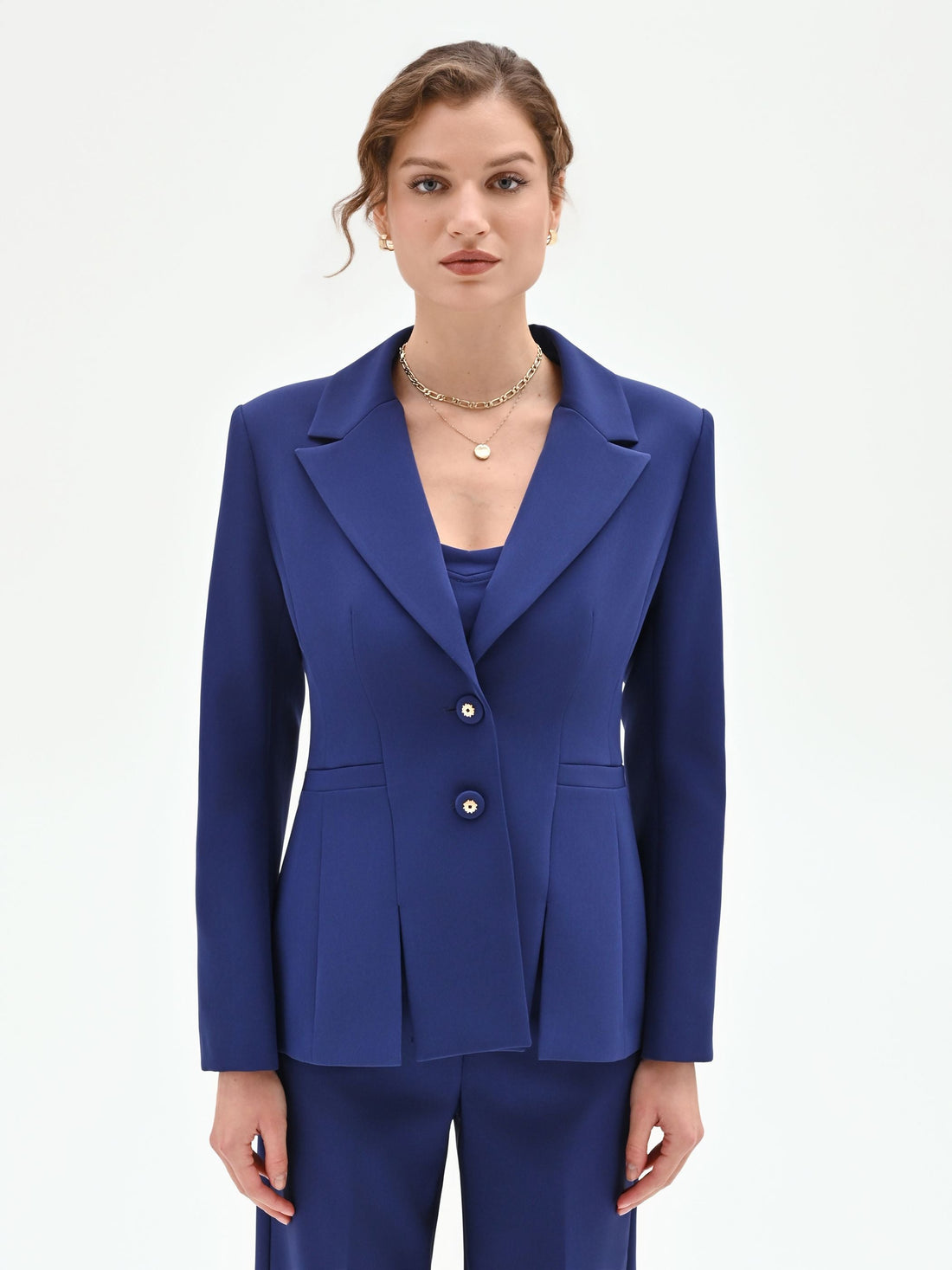 Giacca Studio blu indaco monopetto con spacchi