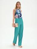 Pantalone a palazzo turchese azzurro