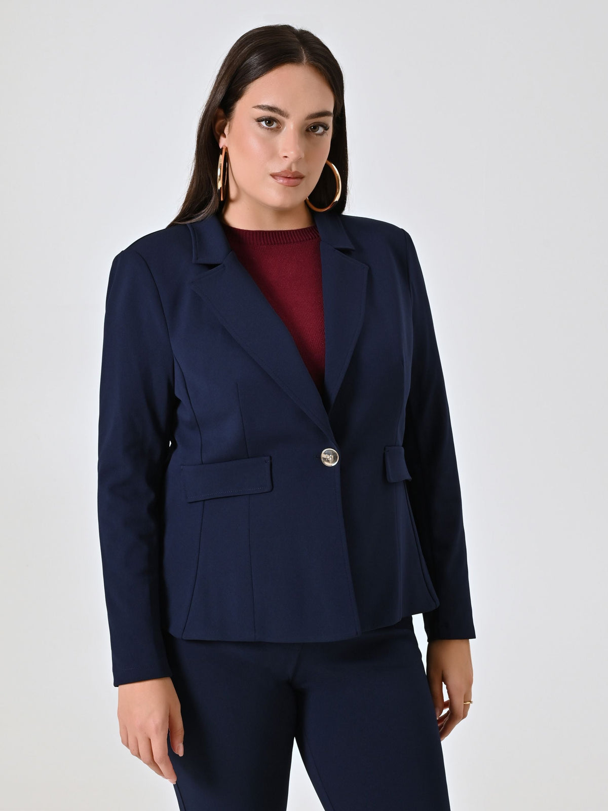 Giacca Curvy Monobottone Blu