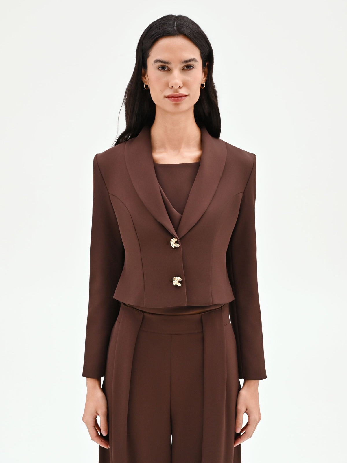 Giacca blazer cioccolato con bottoni design