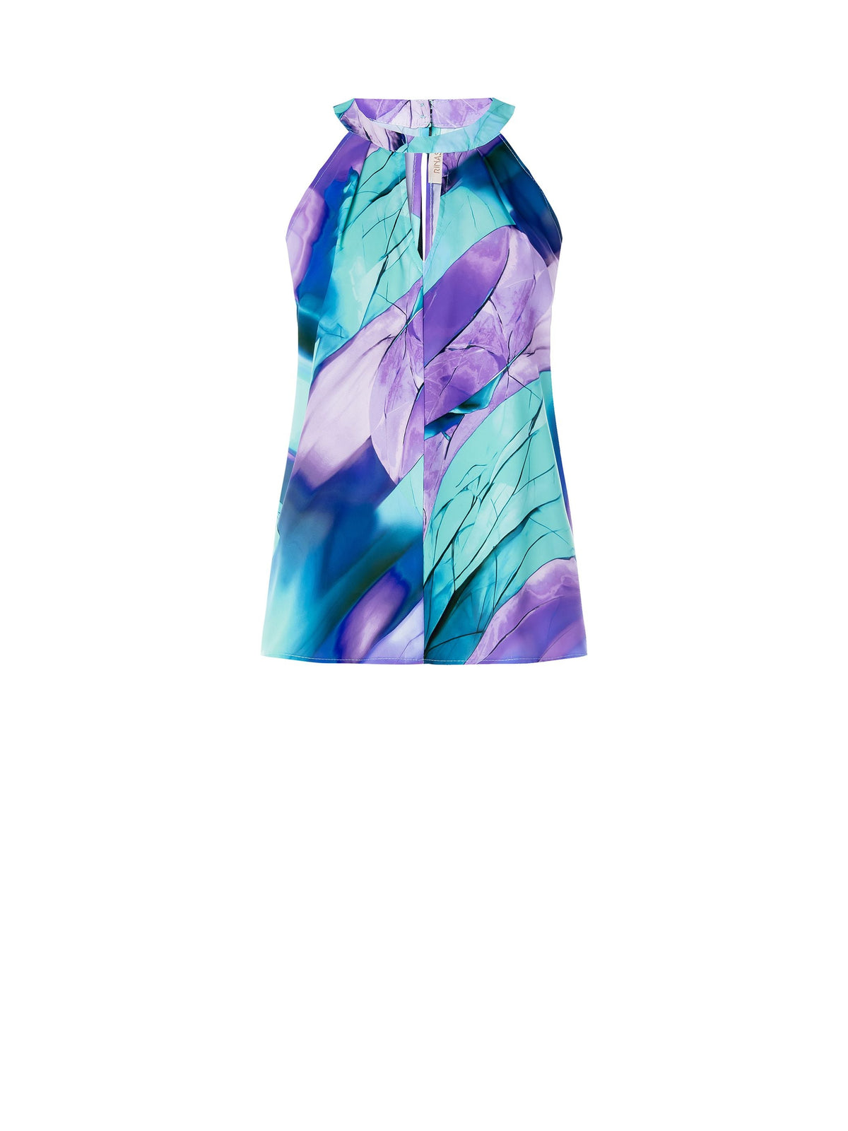 Top con Scollo all'Americana Stampa Astratta