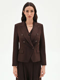 Blazer doppiopetto moro marrone con revers a lancia