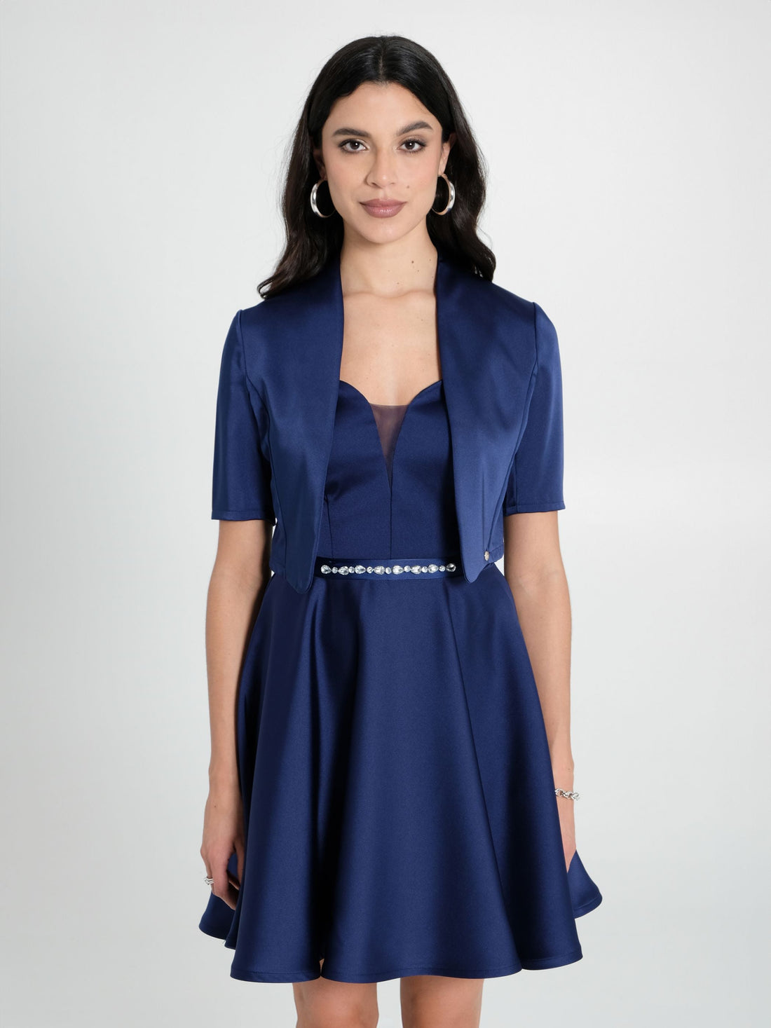 Coprispalle in Raso Strutturato Blu