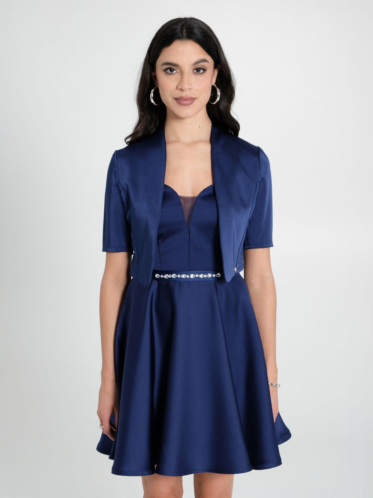Coprispalle in Raso Strutturato Blu