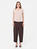 Blusa in raso tortora beige