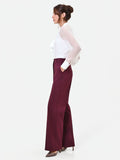Pantalone Studio bordeaux rosso con piega centrale