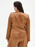 Giacca Curvy marrone bronzo in raso