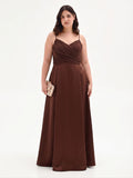 Abito Lungo Curvy con Corpino Drappeggiato
