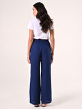Pantaloni Ampi in Cotone Blu
