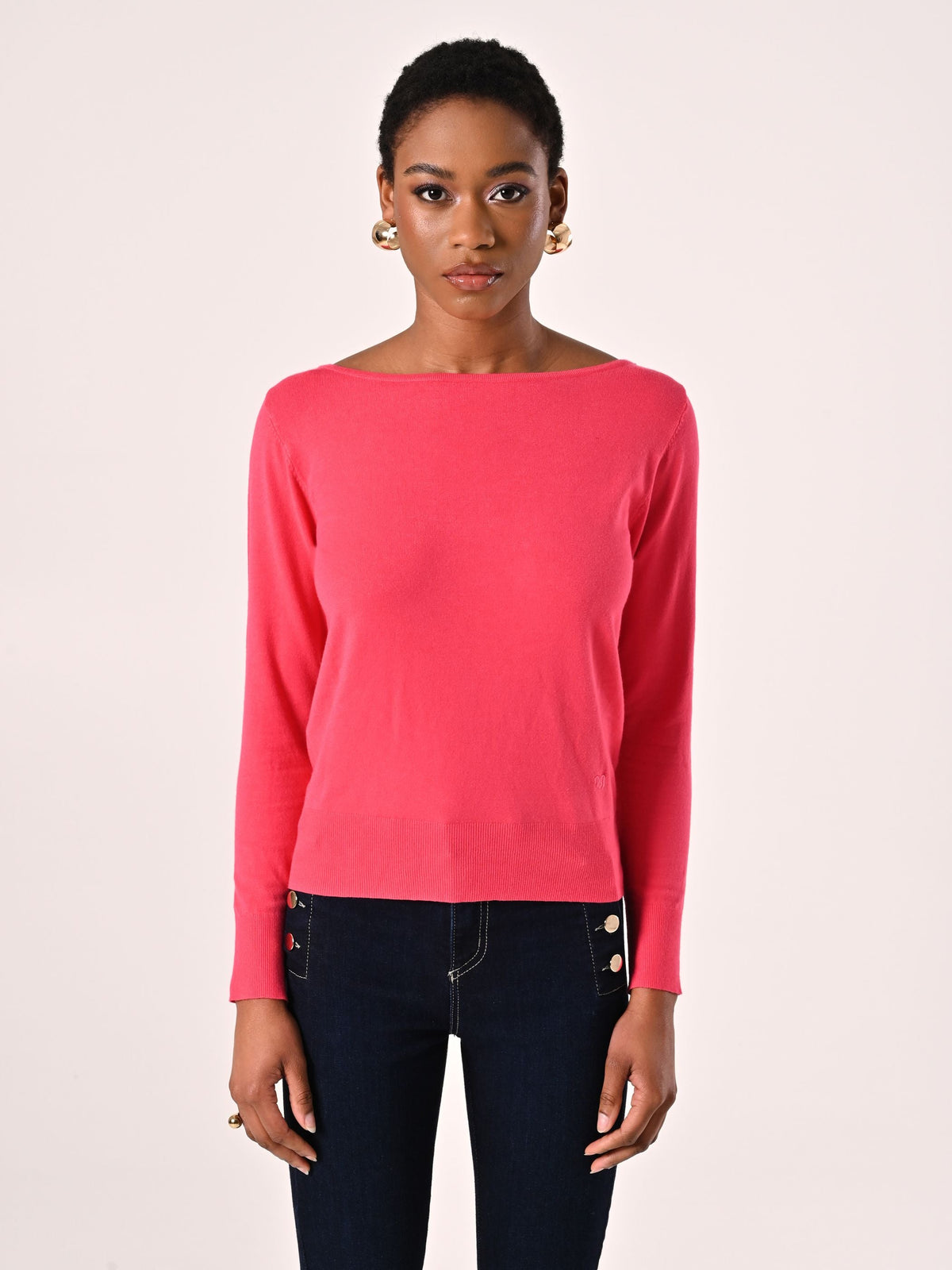 Maglioncino scollo Barchetta Fuxia