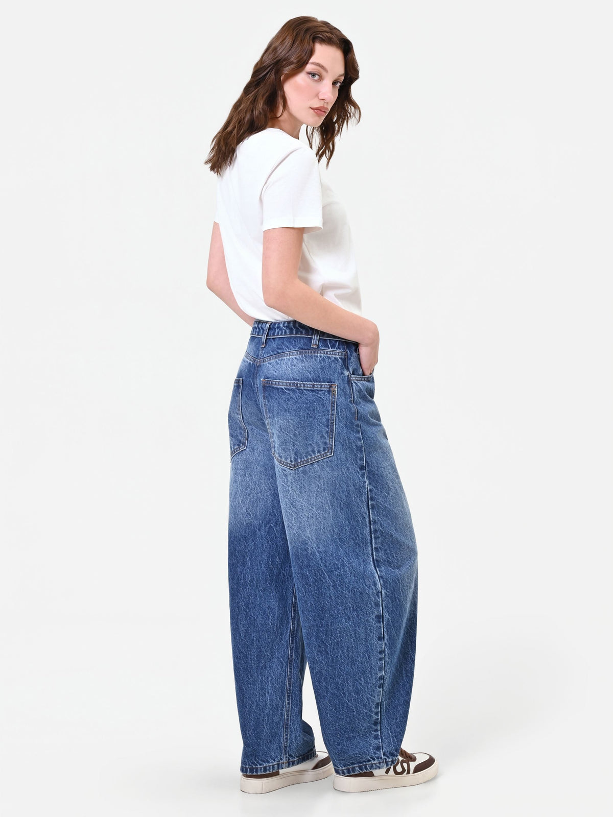 Jeans balloon con vita ribaltata