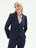 Giacca blazer doppiopetto blu