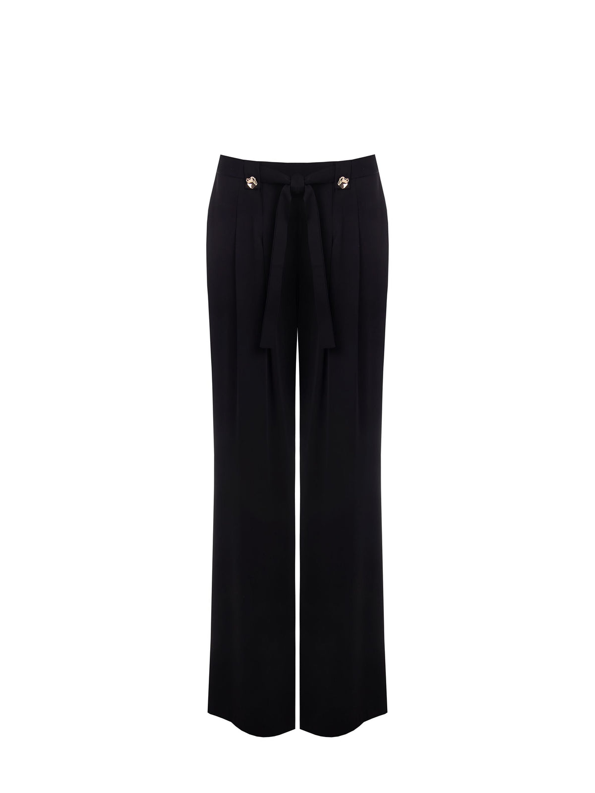 Pantaloni Neri in Tessuto Fluido