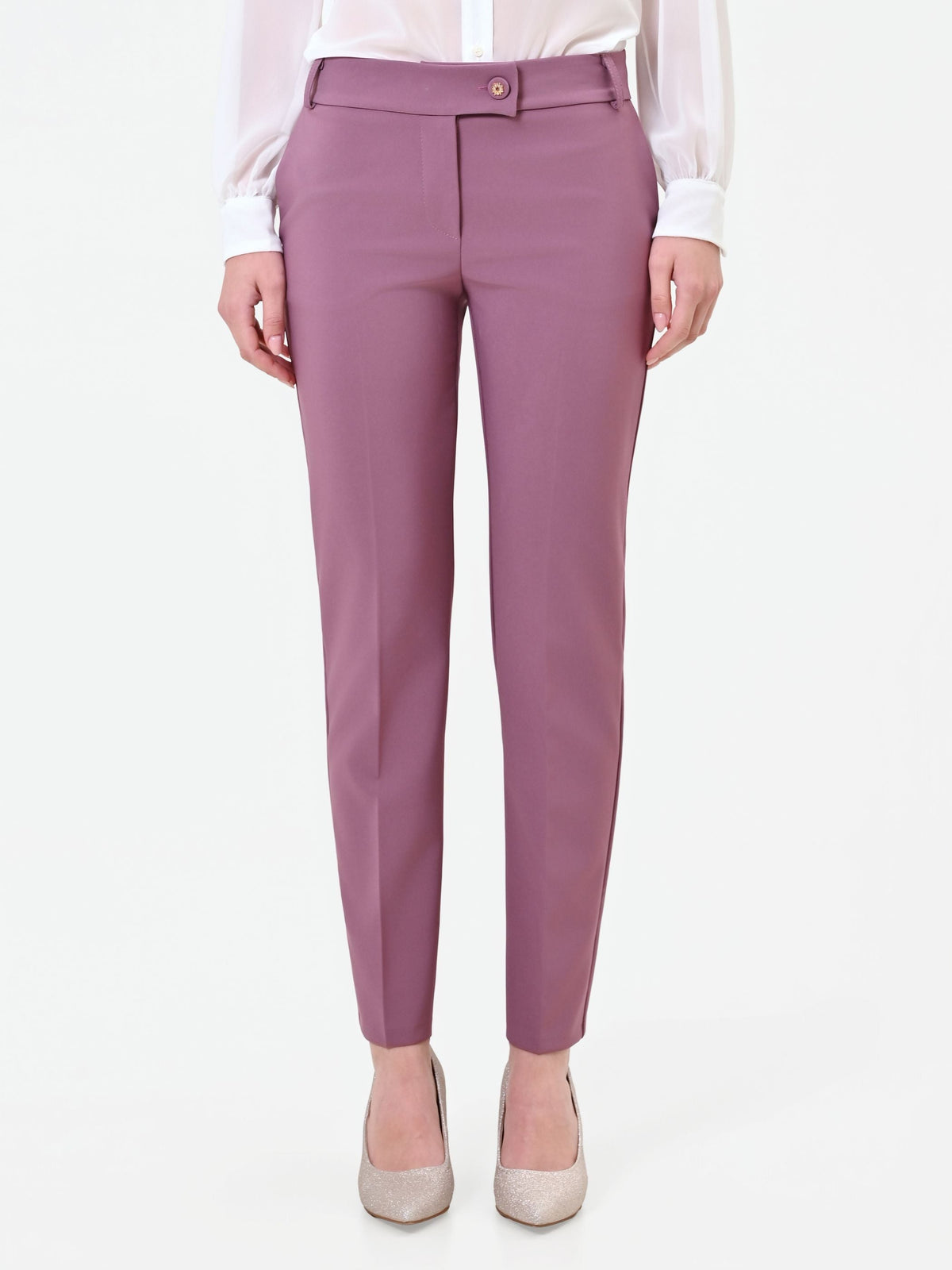 Pantalone rosa antico a sigaretta
