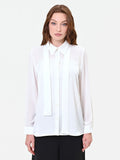 Camicia in georgette panna bianco con fusciacca