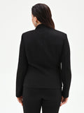 Giacca nera Curvy con zip in scuba mano crepe