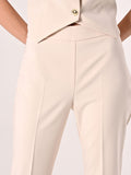 Pantaloni Flared in Tessuto Tecnico Beige Chiaro