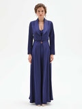 Giacca corta atelier blu indaco in raso