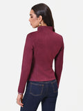 Giacca bordeaux con zip asimmetrica effetto suede