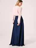 Gonna in Raso Blu Navy