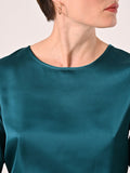 Blusa in Raso Verde Reale