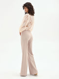 Pantalone a palazzo tortora beige