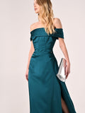 Abito Lungo off-the-shoulders Verde Reale