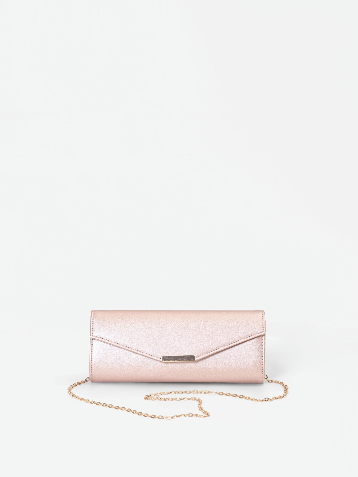 Pochette rosa con texture glitterata